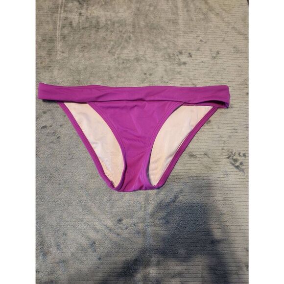 Victoria's Secret Bikini Bottom Size M Purple Foldover Swimwear Bathing Suit - Picture 1 of 3